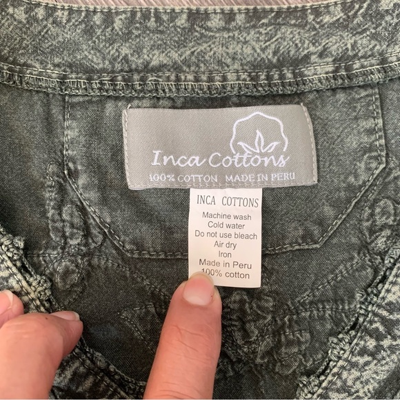 INCA COTTON EMBROIDERED TUNIC, lace trim - Picture 14 of 15